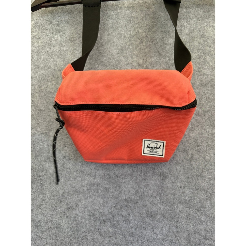Herschel Supply Co. Crossbody Bag Neon Coral Orange Canvas Zip Shoulder Bag